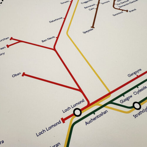 The Scotch Whisky Overground, a map of distilleries inspired by classic London Underground maps
