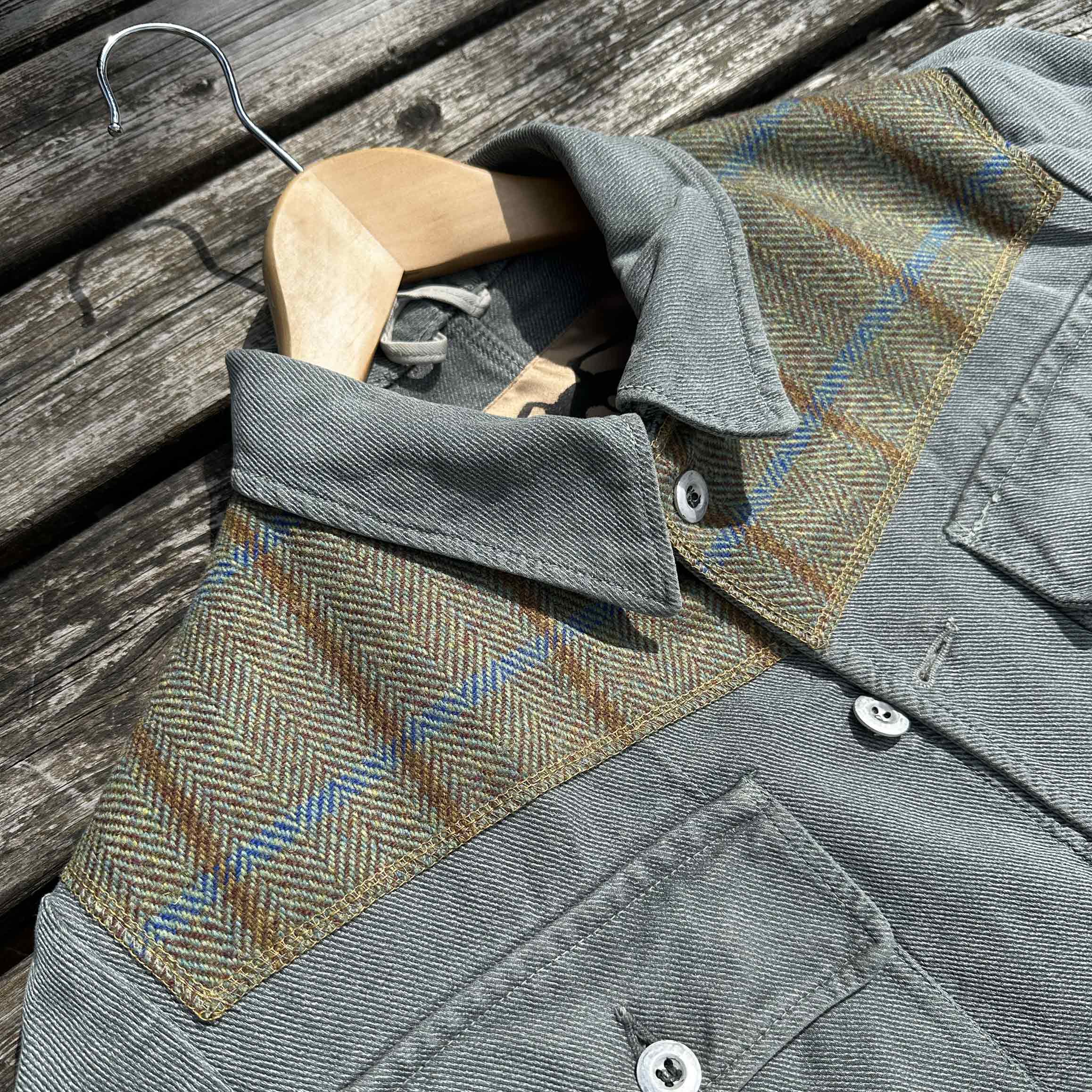 A repurposed vintage military jacket by Ryan Hannigan